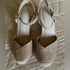 Gold color espadrille size 8